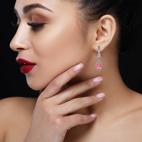 Shimmer and Shine: Handcrafted CZ Hoop Red Earrings for Women Who Want to Stand Out