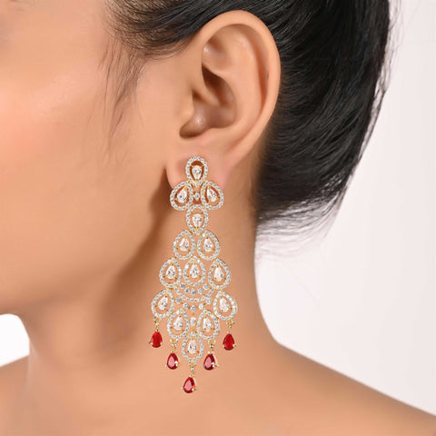 Find Your Perfect Match: Designer CZ Red Drop Earrings for Every Outfit