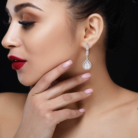 Simplicity Meets Style: Luxury CZ Hoop White Earrings for Women Who Appreciate Quality Craftsmanship