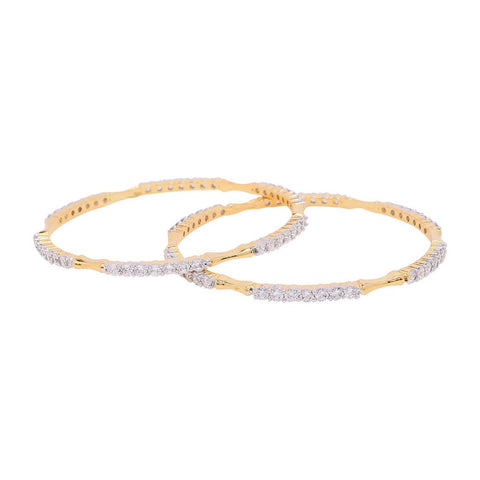 Gold Plated White CZ American Diamond Bangle