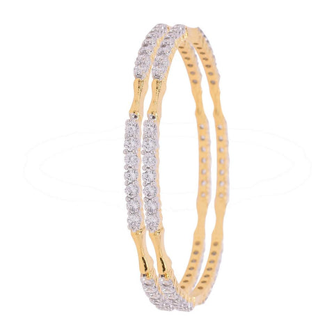 Gold Plated White CZ American Diamond Bangle