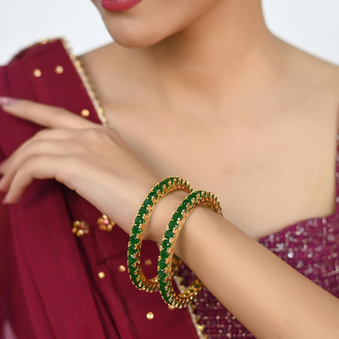 Gold Plated 6mm Round CZ American Diamond Bangle