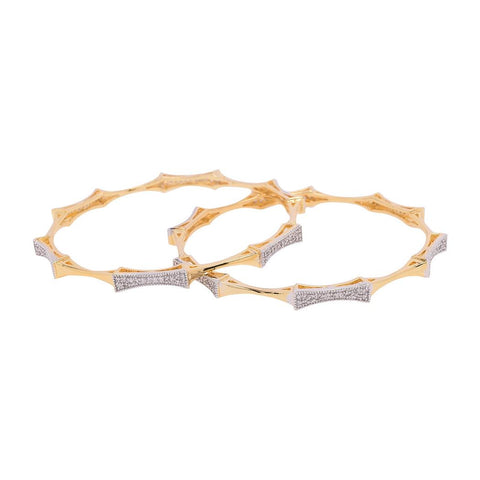 Gold Plated White CZ American Diamond Bangle