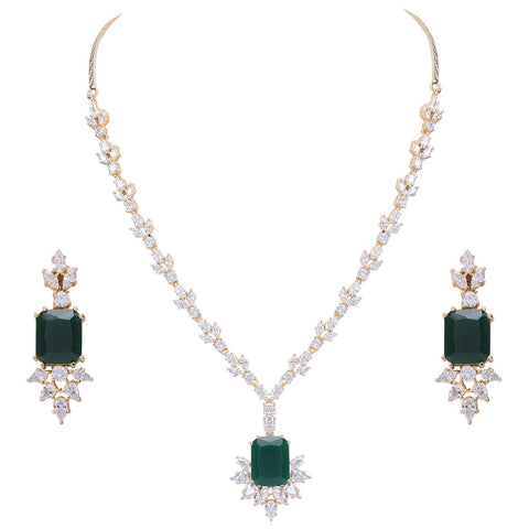 Elegant Handcrafted CZ Necklace Set - A Refined and Luxurious Look for Women