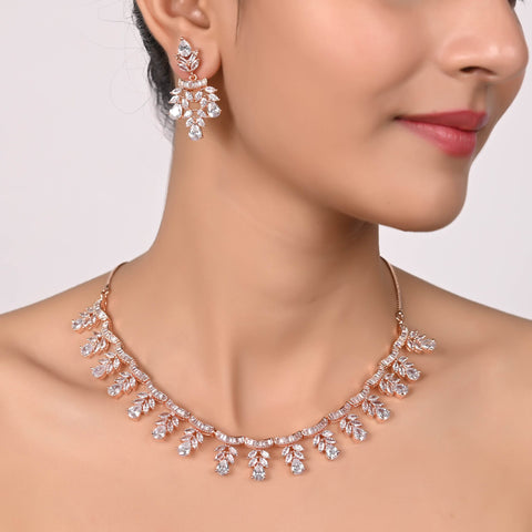 Luxurious CZ Necklace Set: High-End and Luxe Jewelry for Women