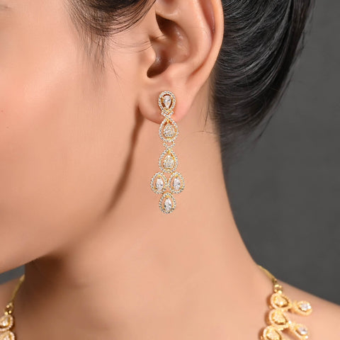 Shimmering Splendor: Handcrafted CZ Necklace Set for Women