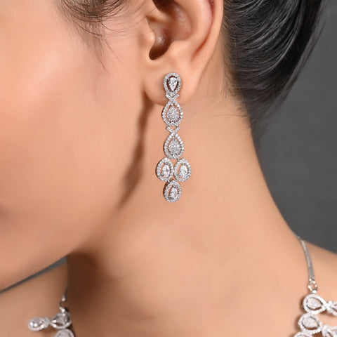 Sparkling Brilliance: Handcrafted CZ Necklace Set for the Dazzling Woman