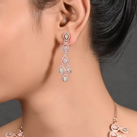 Radiant Glow: Handmade CZ Necklace Set for the Glamorous Woman