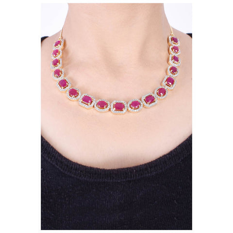 Stunning Handcrafted CZ Necklace Set - An Elegant Addition to Any Outfit