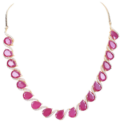 Magnificent Handcrafted CZ Necklace Set - An Elegant and Timeless Jewelry Piece