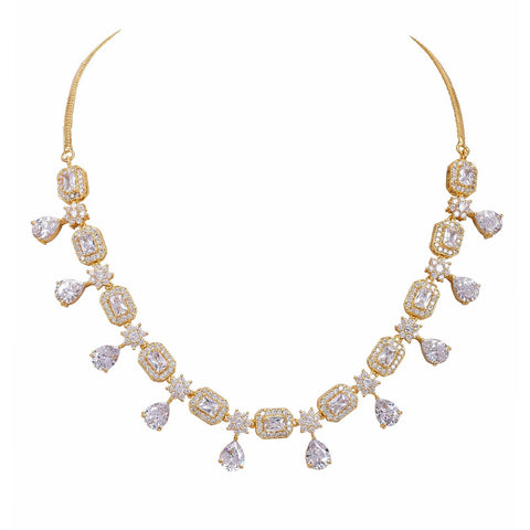 Spectacular Handcrafted CZ Necklace Set - An Exquisite and Unique Jewelry Piece