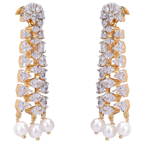 Exquisite Handcrafted CZ and Pearl Necklace Set