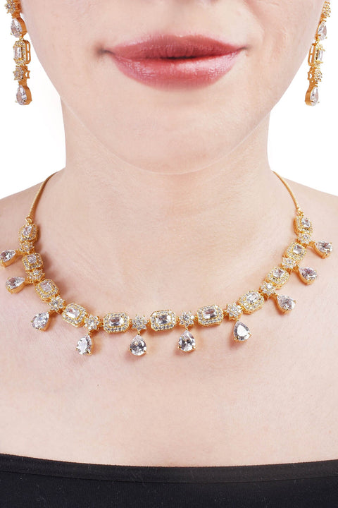 Spectacular Handcrafted CZ Necklace Set - An Exquisite and Unique Jewelry Piece