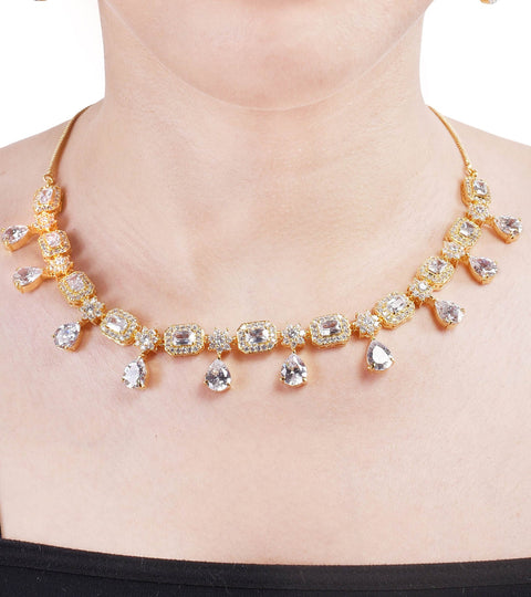 Spectacular Handcrafted CZ Necklace Set - An Exquisite and Unique Jewelry Piece