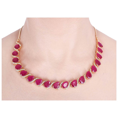Magnificent Handcrafted CZ Necklace Set - An Elegant and Timeless Jewelry Piece