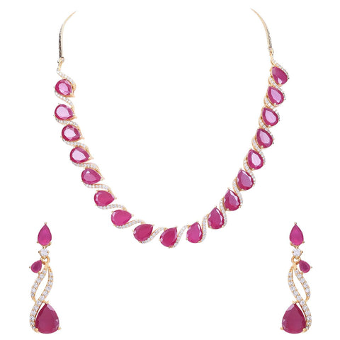 Magnificent Handcrafted CZ Necklace Set - An Elegant and Timeless Jewelry Piece