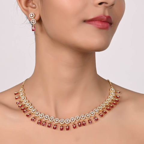 Graceful Handmade CZ Necklace Set - A Symbol of Elegance