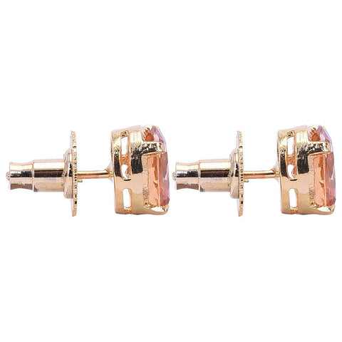 Dazzling Delight: Handcrafted CZ Champagne Stud Earrings for Women