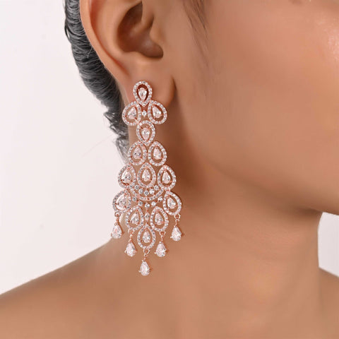 The Power of Sparkle: The Most Gorgeous Glamour White CZ Drop Earrings for Women