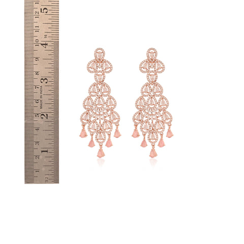 Shimmer and Shine: Designer CZ Drop Pink Earrings for Women Who Love Bling