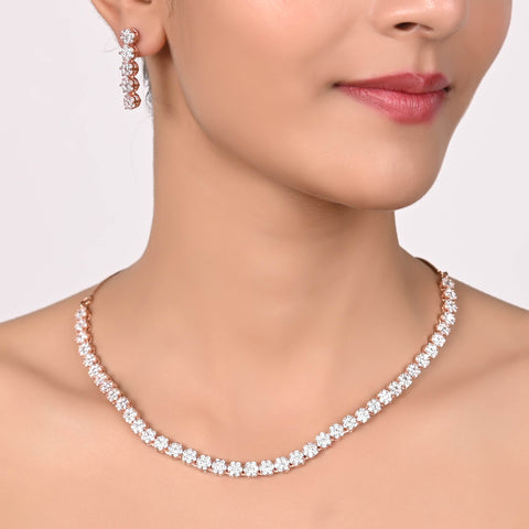 Stunning Handmade CZ Necklace Set - An Eye-Catching Piece