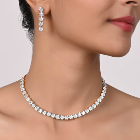 Luxurious Handmade CZ Necklace Set - A Special Treat