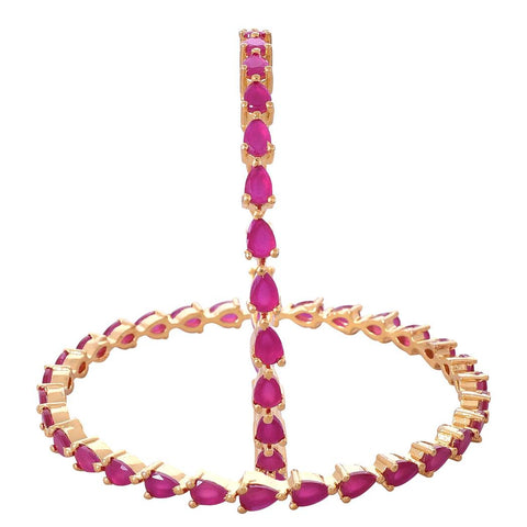 Gold Plated Pear CZ American Diamond Bangle