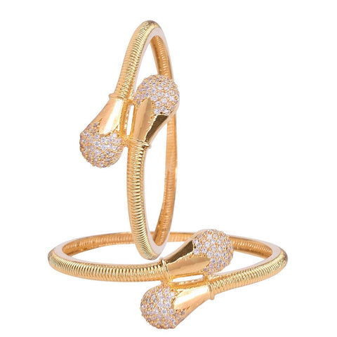 18Kt Gold Plated American Diamond White CZ Bangle