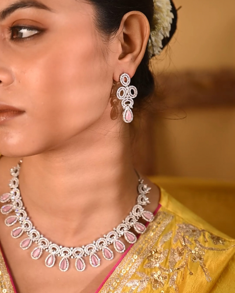 Eye-Catching Handmade CZ Necklace Set Jewelry for Women - Make a Statement