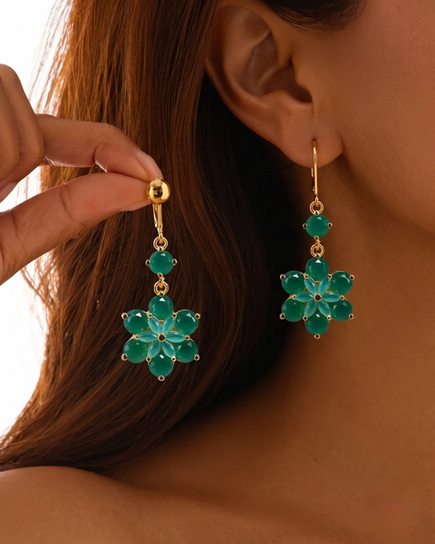 Gleaming CZ Green Studs: A Radiant Accessory for the Discriminating Woman