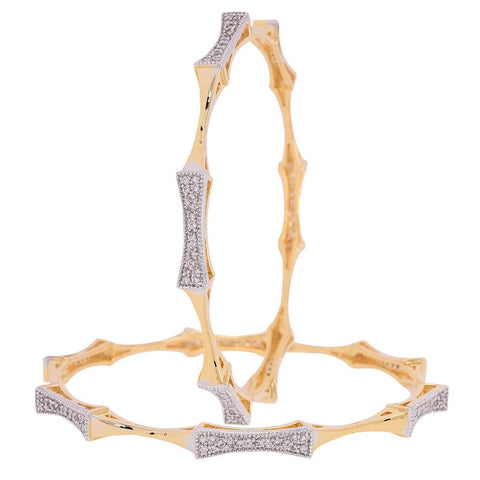 Gold Plated White CZ American Diamond Bangle