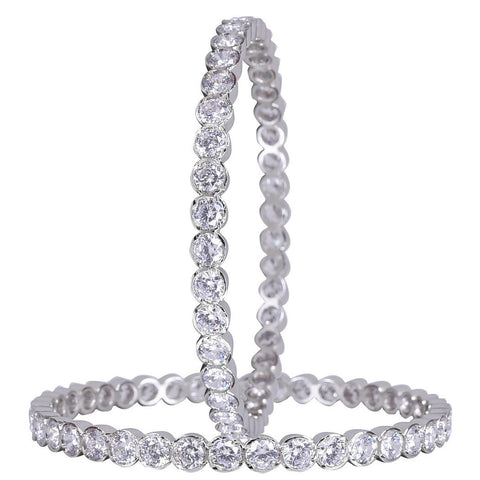 Designer Handmade Rounded Pattern CZ Bangles
