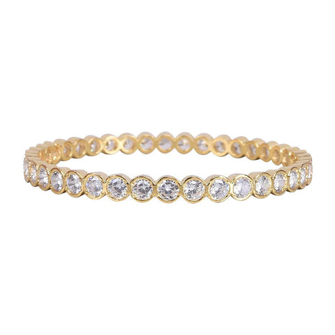 Gold Plated White CZ American Diamond Bangle