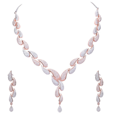 Traditional Indian CZ Necklace Set with a Modern Twist