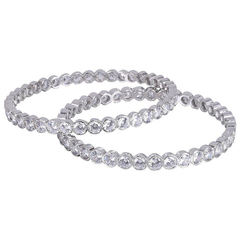 Designer Handmade Rounded Pattern CZ Bangles