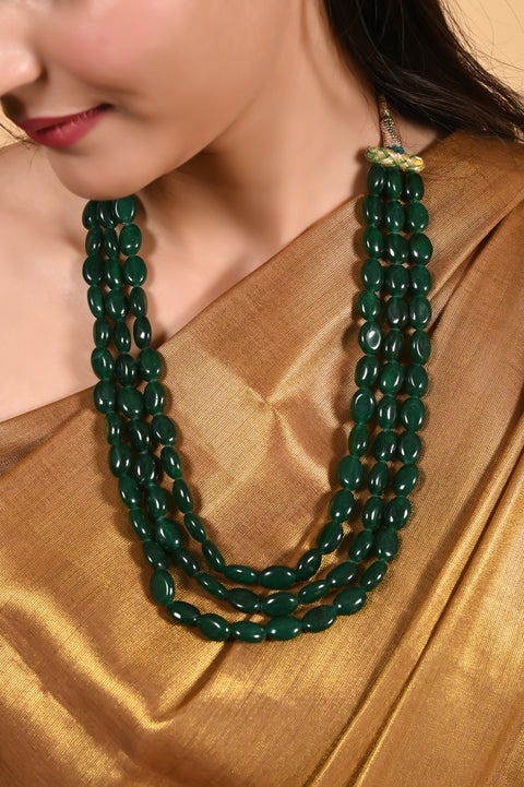 Elegant Serenity: A Tranquil Natural Finest Green Beads Necklace for Women