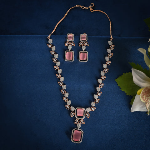 Rose Gold Polished Necklace Set