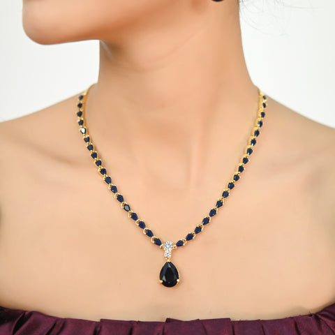 A Dazzling Statement Piece: Handmade CZ Necklace with Intricate Detailing