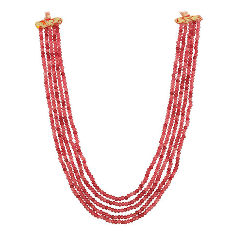 Radiant and Alluring: Semi-Precious Magenta Rani Beads Necklace for Women