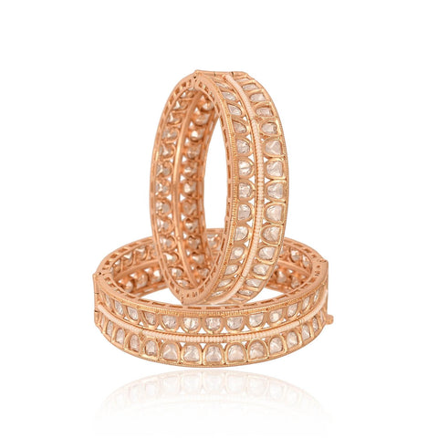 Kundan Diamond CZ Openable Pearl Heavy Kada Bangles