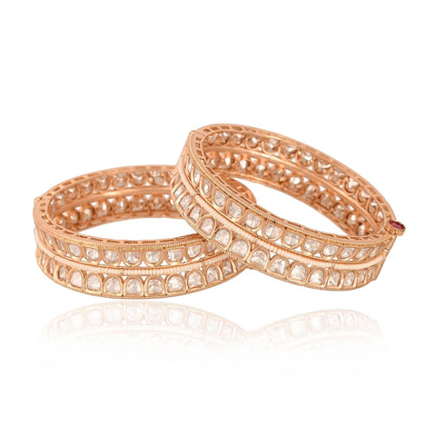 Kundan Diamond CZ Openable Pearl Heavy Kada Bangles
