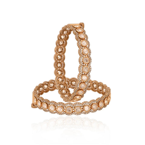 Kundan Diamond CZ Openable Mehendi Polish Kada Bangles