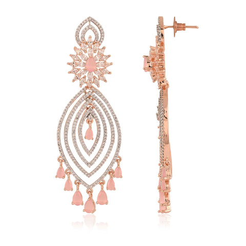 Add Some Glamour to Your Life with These Designer Pink CZ Earrings