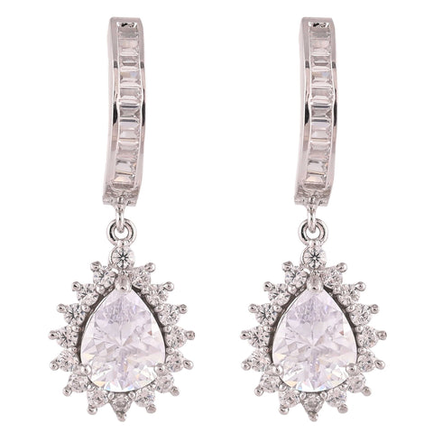 Simplicity Meets Style: Luxury CZ Hoop White Earrings for Women Who Appreciate Quality Craftsmanship