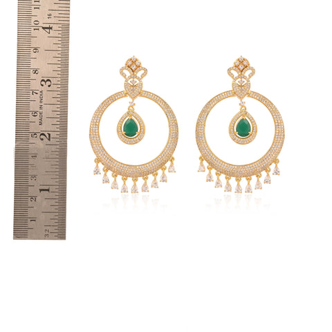 Glam Up Your Look with These Gorgeous CZ Green Drop Earrings for Women