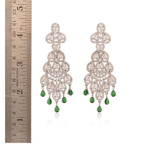 Bold and Beautiful: The Most Eye-Catching Green CZ Drop Earrings for Women