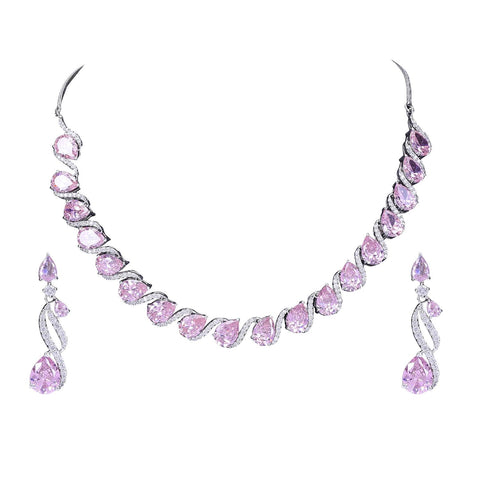 Gorgeous Handcrafted CZ Necklace Set - A Sensational and Eye-Catching Jewelry Piece