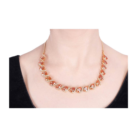 Exquisite Handcrafted CZ Necklace Set - A Stunning and Eye-Catching Jewelry Piece