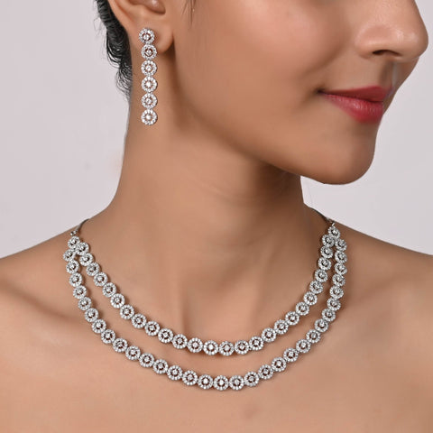 Charming CZ Necklace Set for Women - Sublime Elegance with Flair