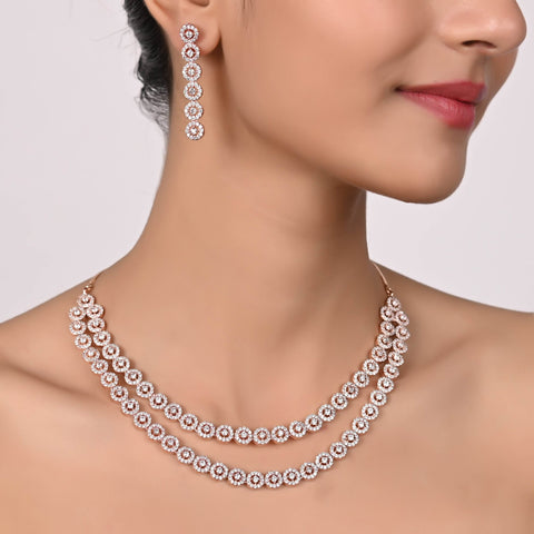 Unique CZ Necklace Set for Women - Elegant Sophistication and Refinement